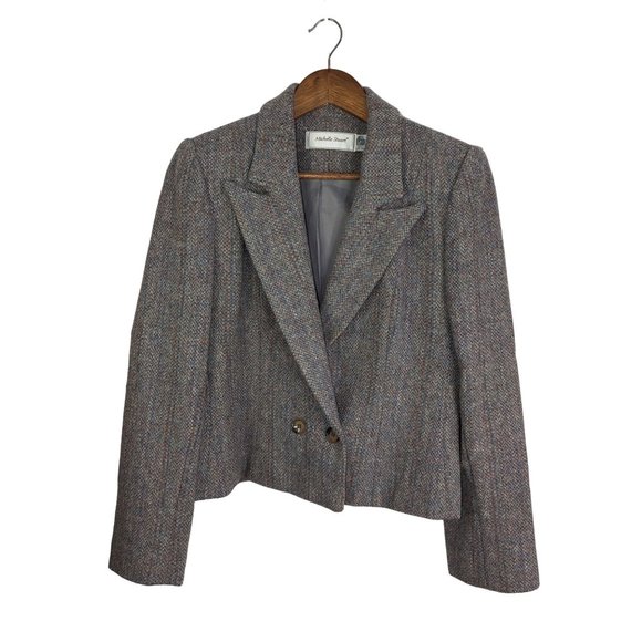 Vintage Michelle Stuart Tweed Blazer & Skirt Set Union Made Career Capsule sz 10 - Picture 2 of 15
